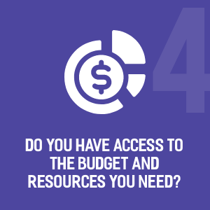 Do you have access to the budget and resources you need